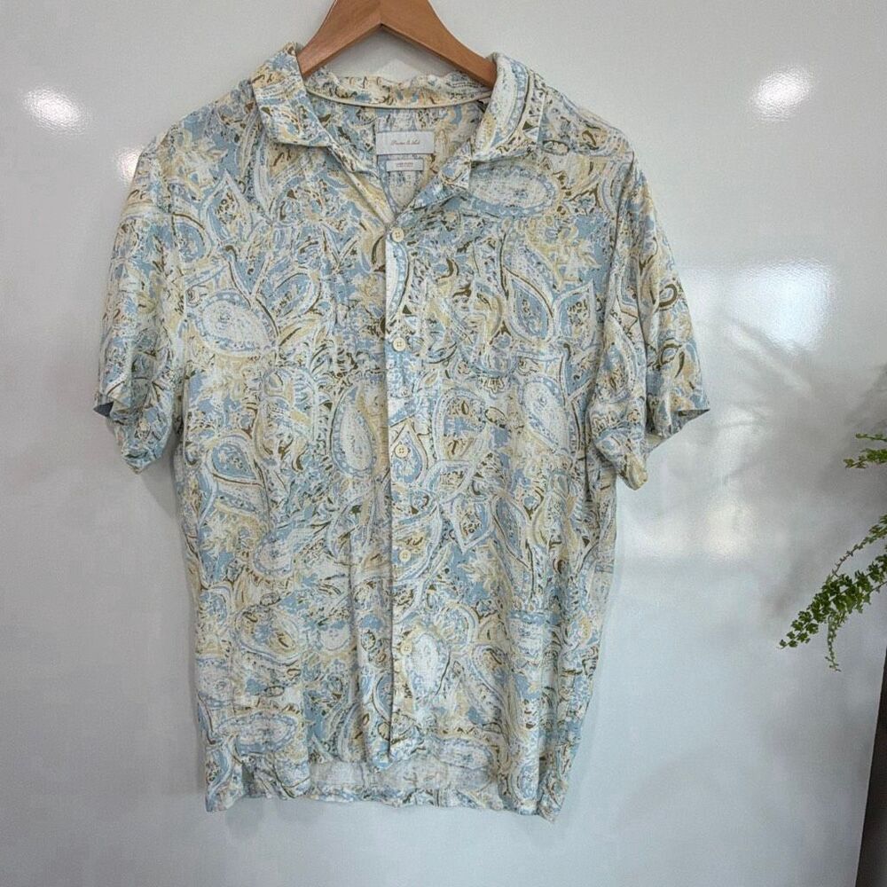 Porter & Ash linen blend short sleeve button up